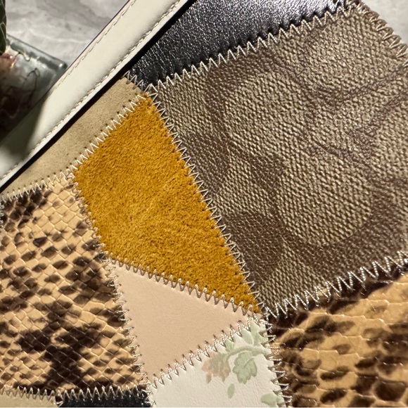 NWOT Coach Patchwork Animal Print Top Handle Bag – Beige/Tan - Picture 14 of 17